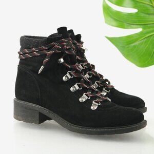 Sam Edelman Womens Darrah Boot Size 6.5 Black Lace Up Hiking Combat Lug Bootie